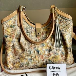 👏GUC Brahmin Celia Satchel in Poppyseed Allendale Melbourne Leather